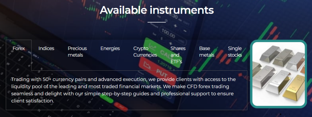 Listing of available instruments